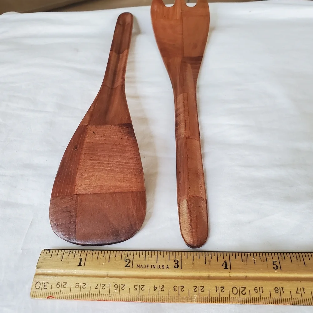 Alegacy Woven Wood Salad Fork & Spoon Server Set (10